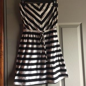Black & White Strapless Sundress